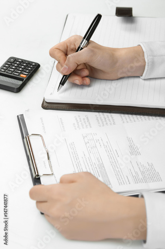 Girl with documents