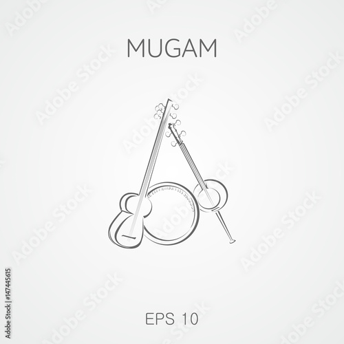 Mugam musical instruments. Mugam - folk musical compositions from Azerbaijan. Mugham