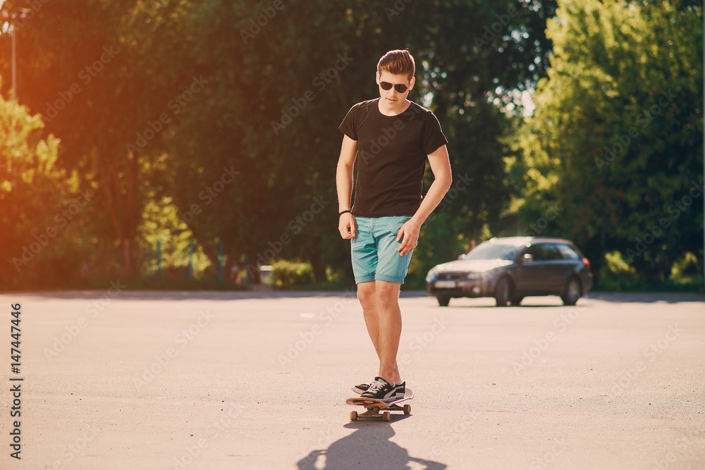 Fototapeta premium man on a skateboard
