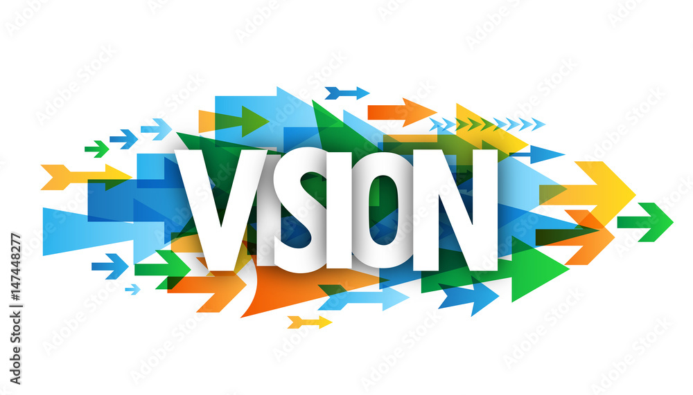 VISION icon with arrows background VISION icon with arrows background