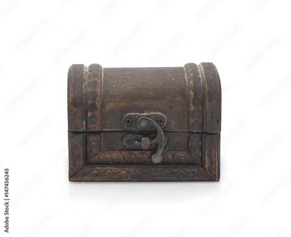 Old dirty trunk on a white background Old dirty trunk on a white background