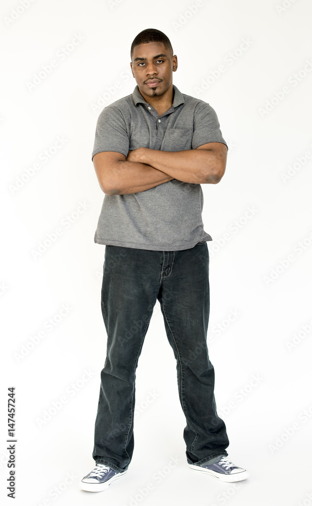 Fototapeta premium Adult Mustache Man Face Expression Studio