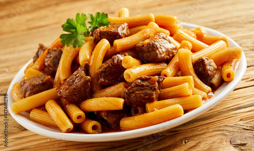 Gourmet lean beef Italian rigatoni pasta