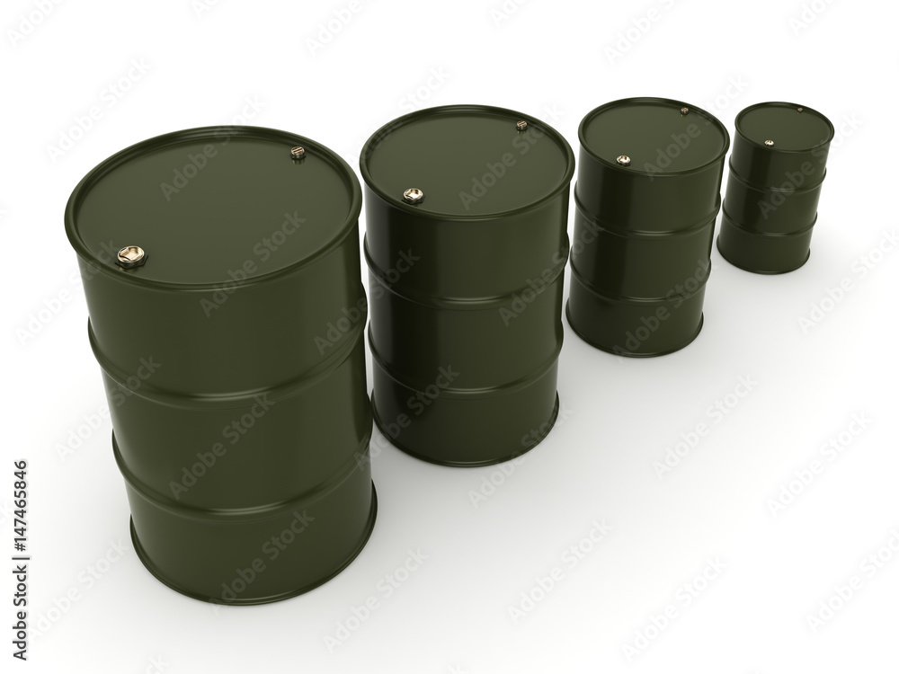 3D rendering khaki barrels 3D rendering khaki barrels