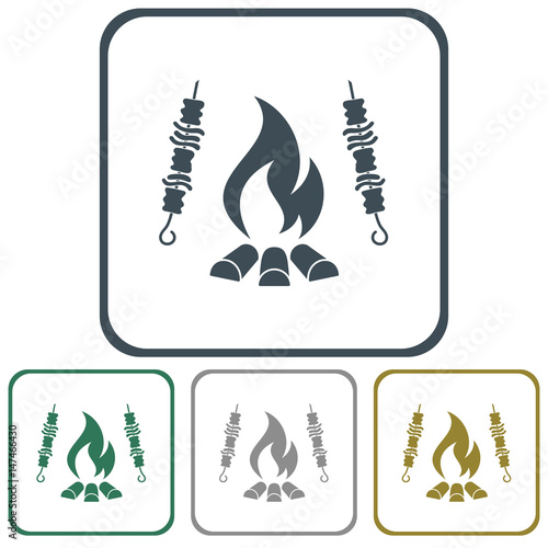 Grilled kebab kebab icon. Vector illustration
