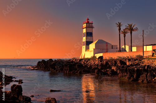 Santa Marta Lighthouse in Cascais, Portugal.