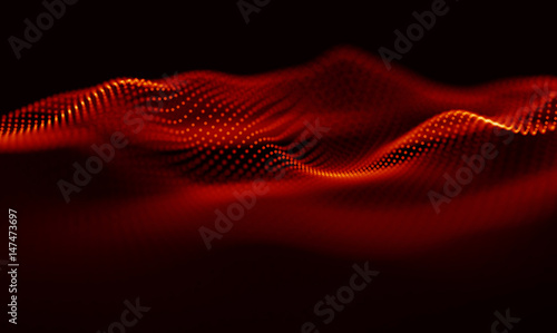 Abstract Red Geometrical Background . Connection structure. Science background. Futuristic Technology HUD Element . onnecting dots and lines . Big data visualization and Business .