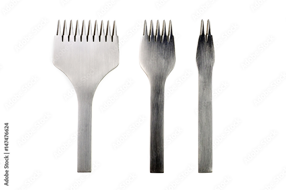 Leather Craft Hole Punch Puncher Chisel Stitching Tool isolated Leather Craft Hole Punch Puncher Chisel Stitching Tool isolated