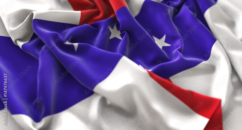 Netherlands Antilles Flag Ruffled Beautifully Waving Macro Close-Up Shot Netherlands Antilles Flag Ruffled Beautifully Waving Macro Close-Up Shot