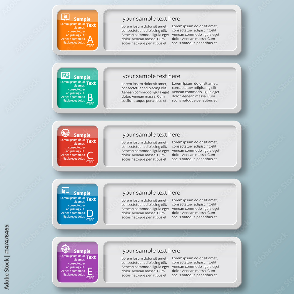 Fototapeta premium Abstract 3D Paper Infographics