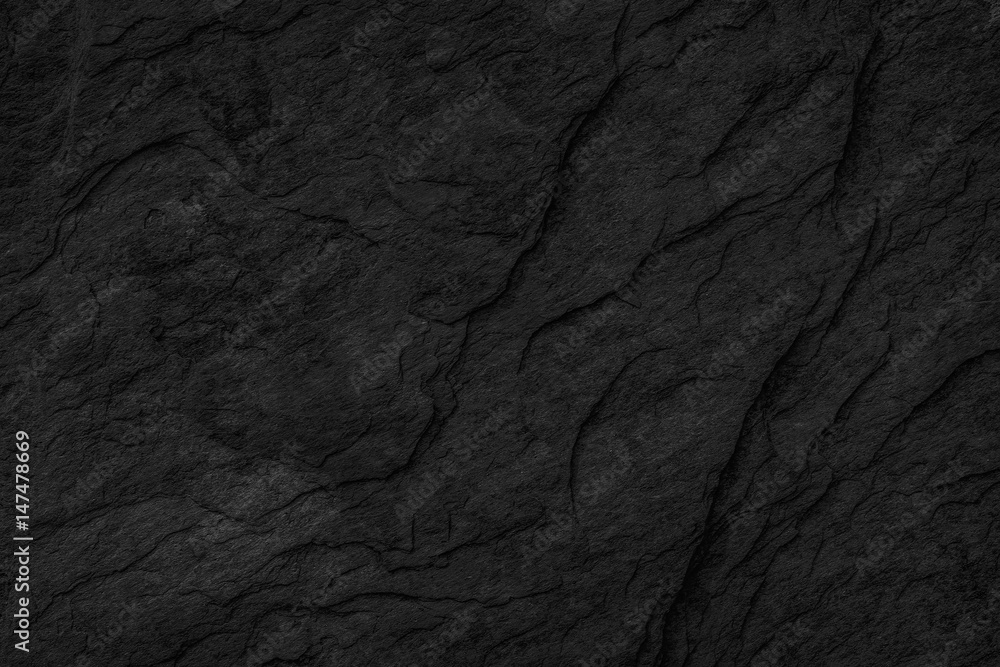 Obraz premium Black Stone background. Dark gray texture close up high quality May be used blank for design. Copy space