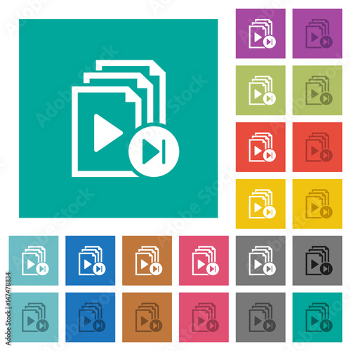 Jump to next playlist item square flat multi colored icons