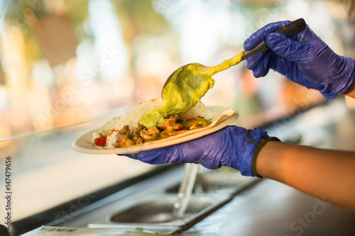 Chef preparing tacos