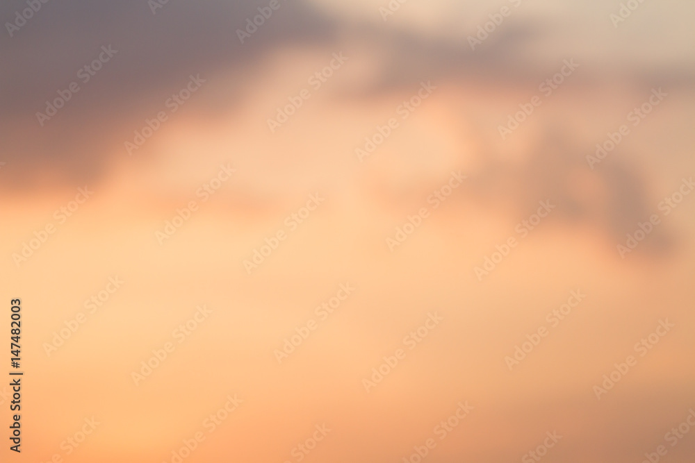 Abstract orange sky blurred beautiful nature background