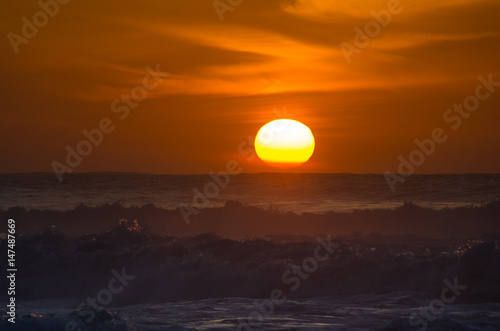 Sunset over Atlantic ocean