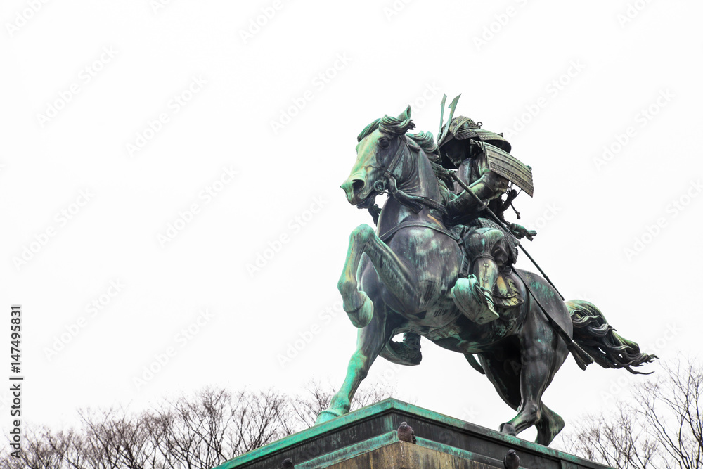Tokyo Imperial Palace | Landmark samurai statue in Japan on March 31, 2017