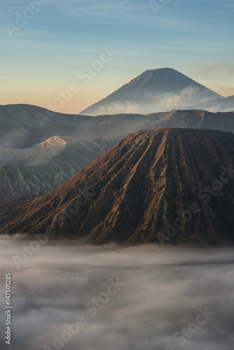 Beautiful Landscape of Volcano at sunrise - Bromo Tengger Semeru National Park, Indonesia