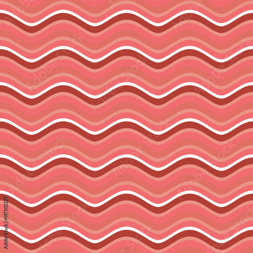 Bacon roasted seamless pattern. Thin piece of meat background. Pork texture. Food Ornament
