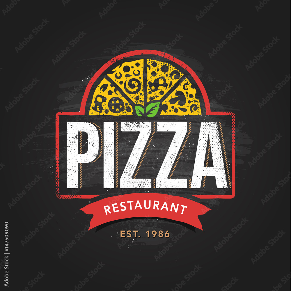 Fototapeta Pizza Vector Emblem