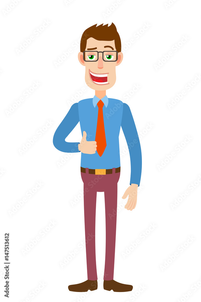 Businessman showing thumb up Businessman showing thumb up