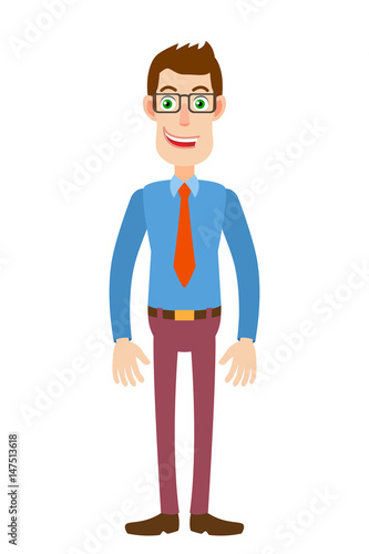 Full length portrait of Cartoon Businessman Character