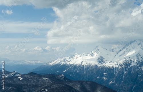 Snow-capped mountain peaks of the Caucasus