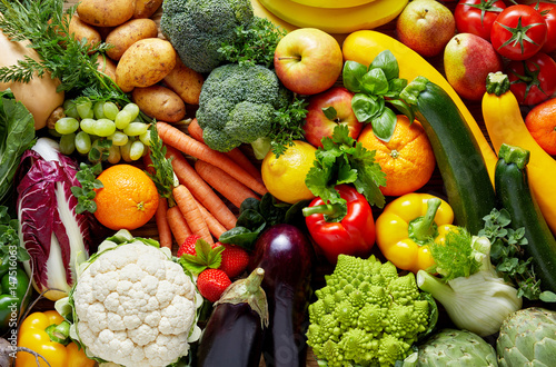Fotografie, Obraz Different fruits and vegetables