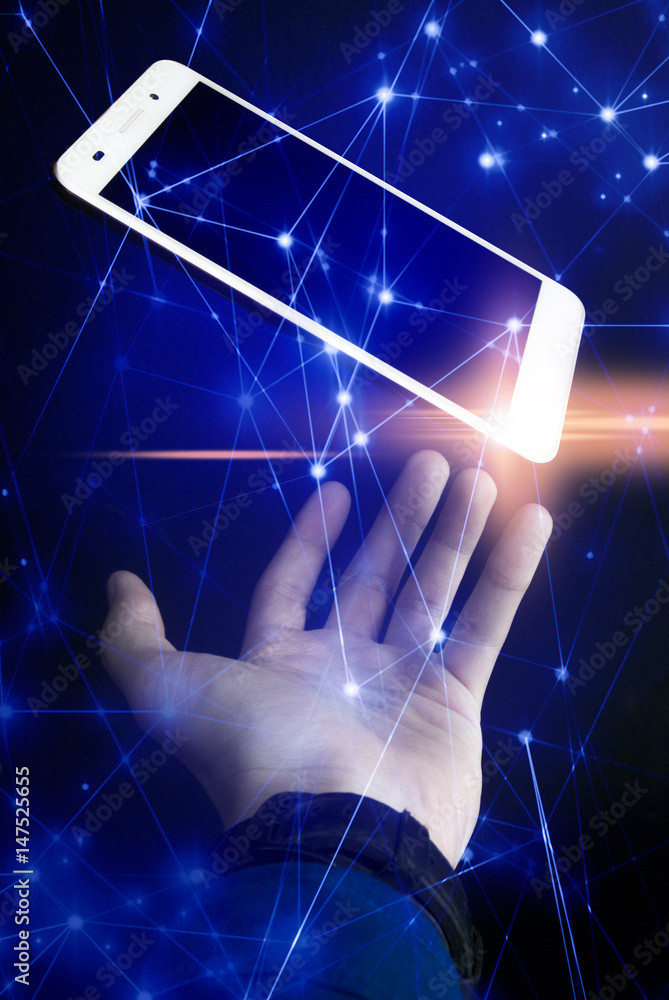 people hold the smart phone and network people hold the smart phone and network