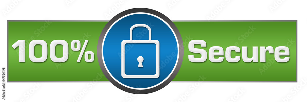 Secure Hundred Percent Green Blue Circle Center Secure Hundred Percent Green Blue Circle Center