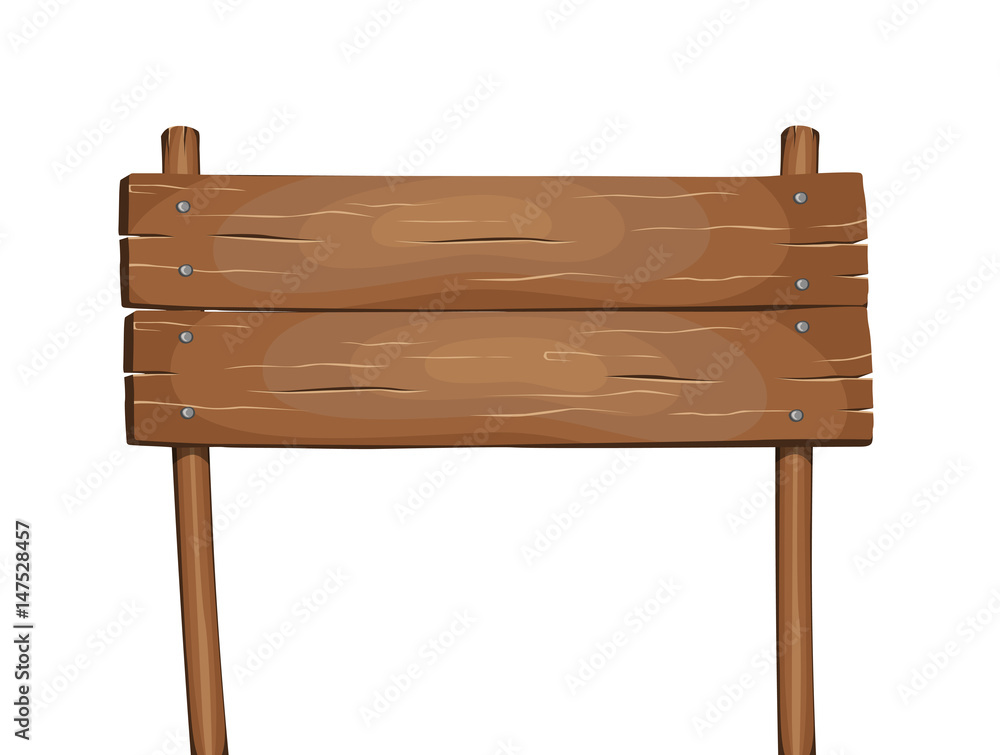 Blank cartoon wooden sign vector illustration Blank cartoon wooden sign vector illustration