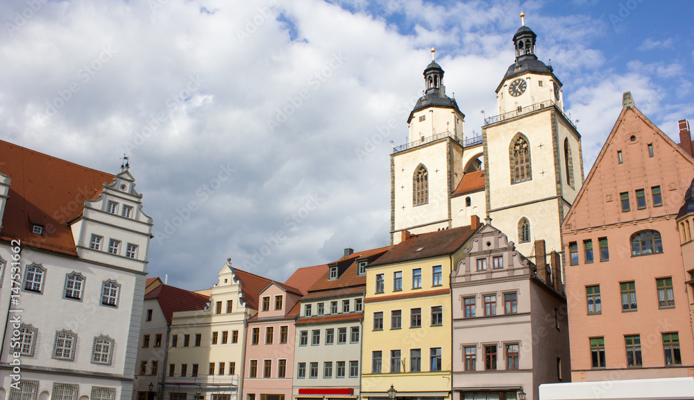  renaissance houses / Renaissance houses on the market square in Wittenberg