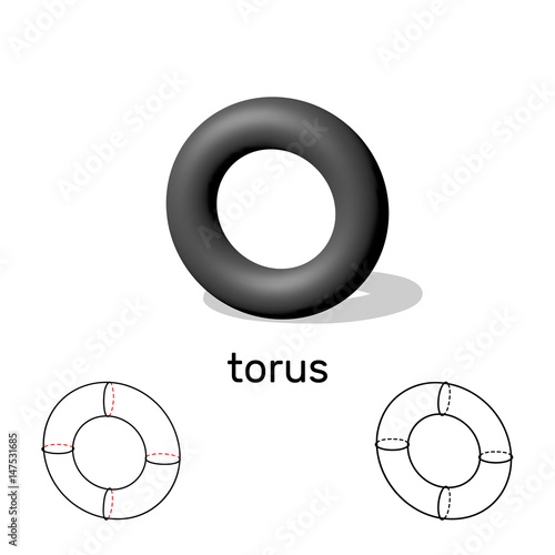 Torus. Geometric shape. Iso...