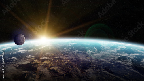 Fototapeta Naklejka Na Ścianę i Meble -  Planet Earth in space 3D rendering elements of this image furnished by NASA