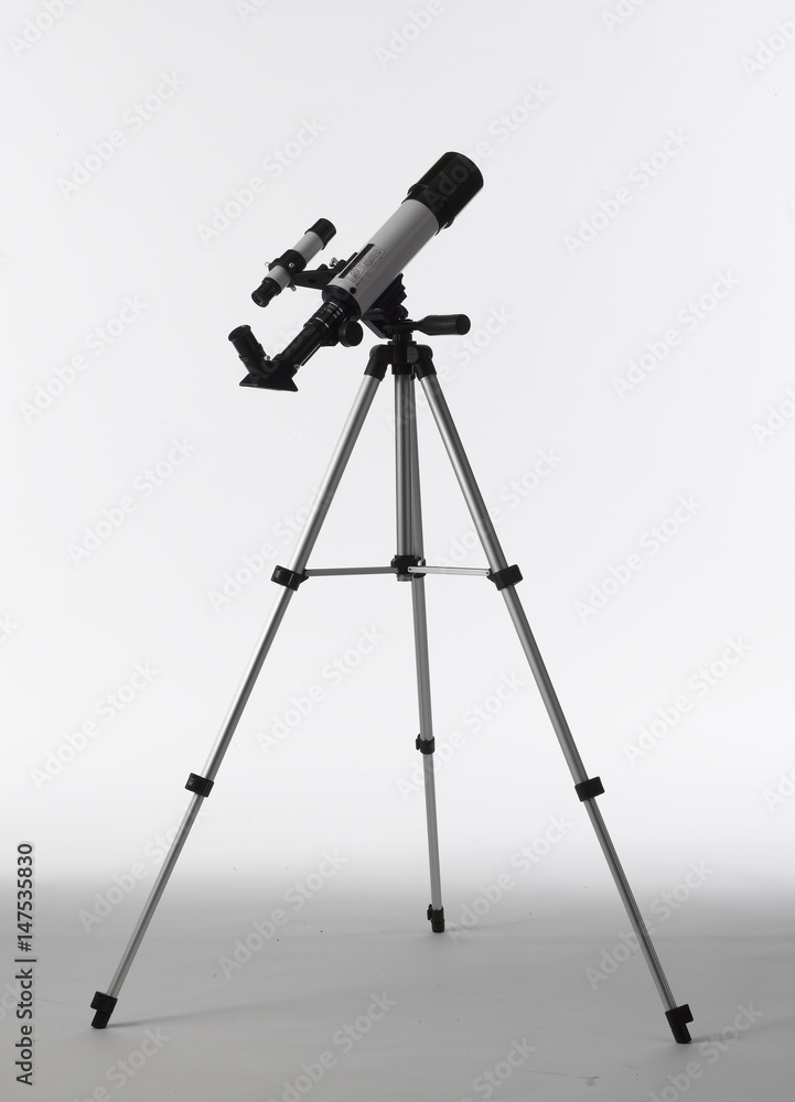 telescope pointing up on white background telescope pointing up on white background