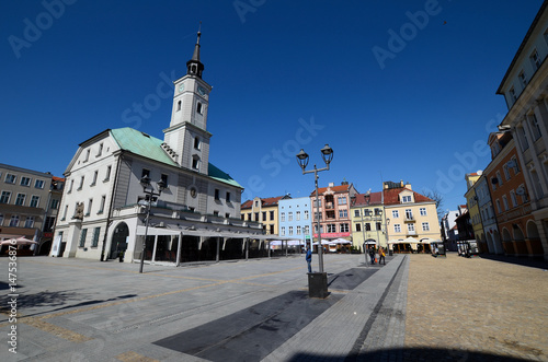 Market square with the town hall in Gliwice, Poland