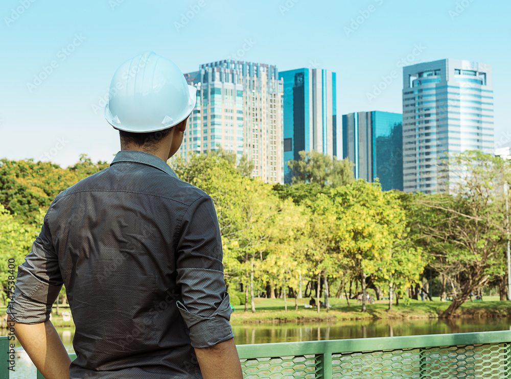 Construction supervisor stand up and see building Construction supervisor stand up and see building