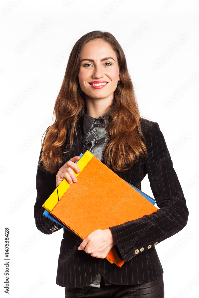 Fototapeta premium Cheerful working woman