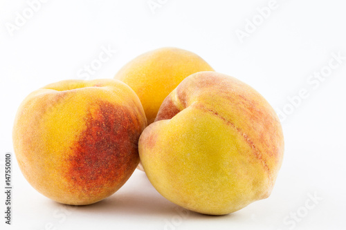 Peach (Prunus persica) isolated in white background