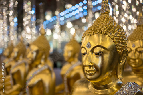 Photography Buddha statue face in Thai temple