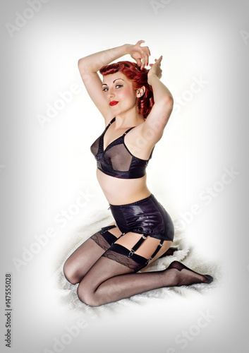 Pin-up girl in lingerie photo