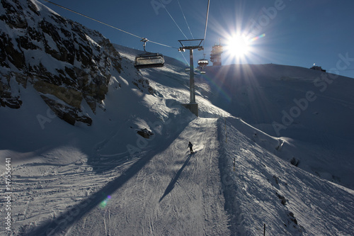 Ski lifts, Mount Titlis, Swiss Alps, Switzerland photo