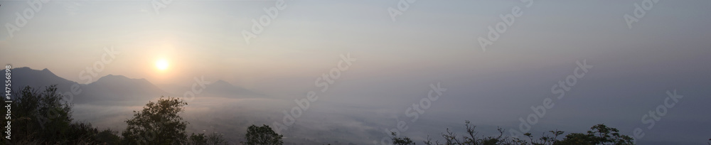 Panorama landccape and view of phu tok mountain