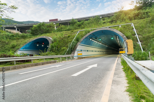highway entrance to the tunnel