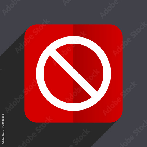 Free Download Access denied flat design white and red vector web icon on gray background with shadow in eps10. - GFXLoad