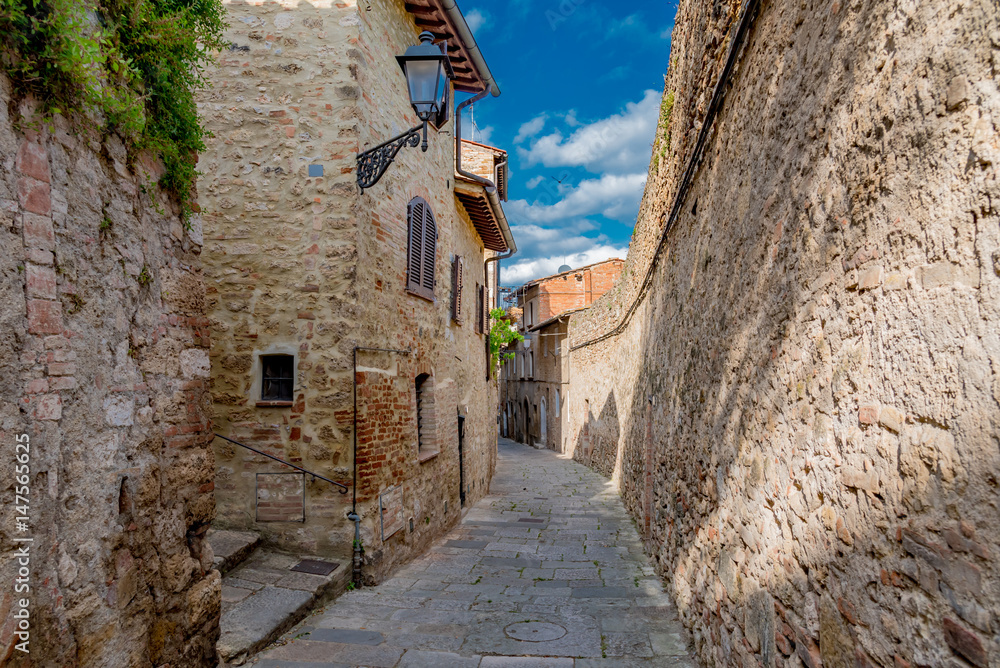 Alleys and small stone roads in the Renaissance city of Colle Val d'Elsa in the province of Siena, Tuscany