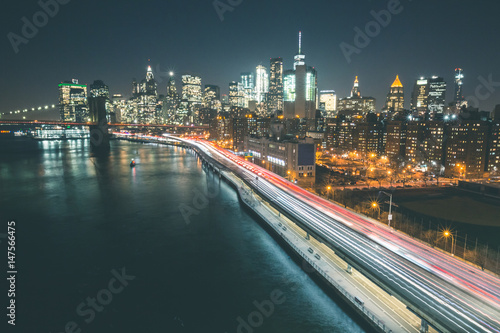 Manhattan Skyline by Night - New York