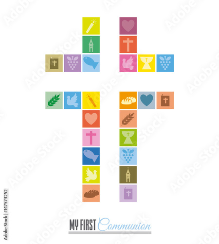 Religious icons forming a cross