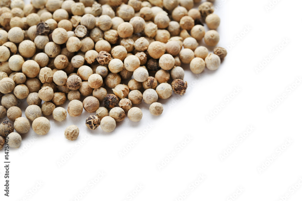 White pepper isolated on a white background White pepper isolated on a white background