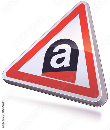 Panneau de danger amiante 3D