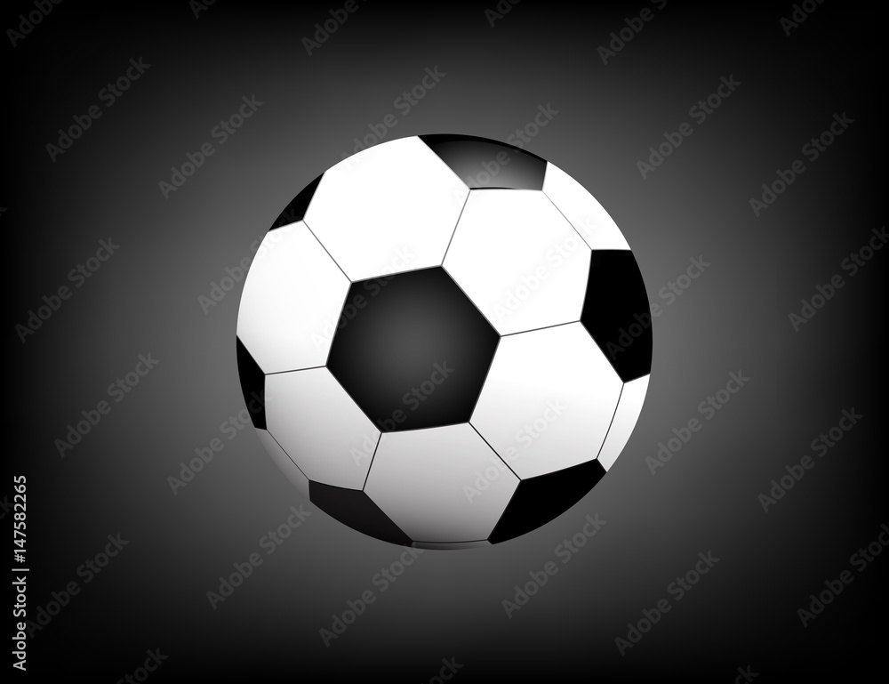 Football / soccer Ball Isolated on Black Background with Space for Your Text.